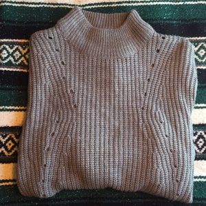 Gray Mock Neck Sweater